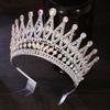 Baroque Queen Crystal Crowns With Comb Bride Headdress Luxury Crystal Princess Crown