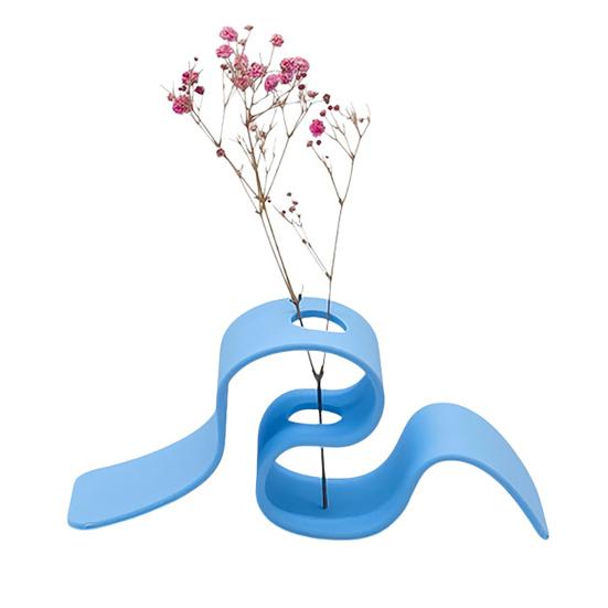 Creative Plant Display 3D Printed Dried Flower Stand, Curved Ribbon Vase, Decorative Holder, Bedroom Container Artificial Rack for Living Room