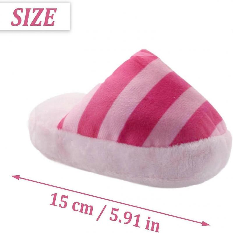 Plush Dog Toy, Cute Slippers, Interactive Toy for Medium Dogs, Chew Toy to Reduce Boredom (Pink)
