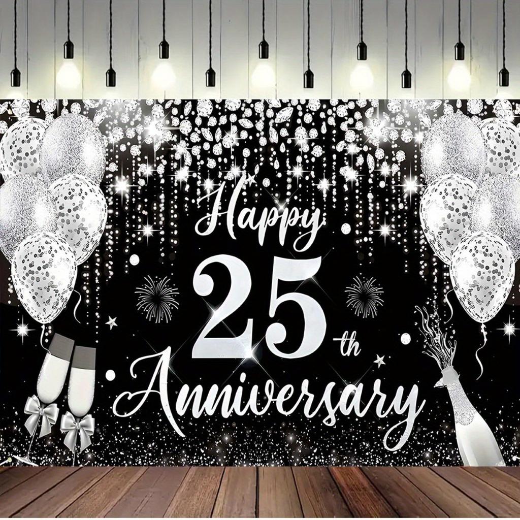 An elegant 25th anniversary celebration background banner, a refined gathering, a milestone celebration event
