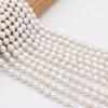 1String, Round Baroque Pearls, White Natural Freshwater Pearl Beads, 8-9 mm, for DIY Necklace Bracelet Accessories, Jewelry Making, 36cm