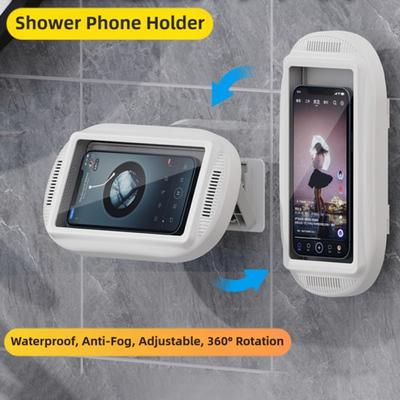 Professioneller wasserdichter Dusch-Handyhalter Anti-Beschlag 480° drehbare Handyhülle Wandhalterung HD-Handybox Küche Badezimmer