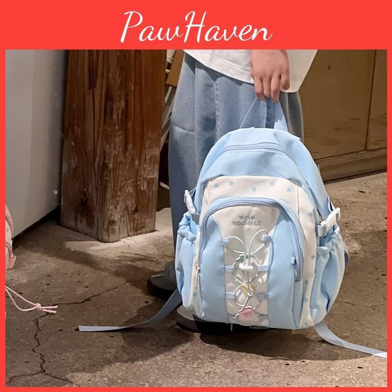 Star Drawstring Print Kids School Backpack Small Fresh Lightweight Backpack