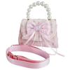 2025 Autumn Cute Girls' Crossbody Bag with Bow and Pearl Detail