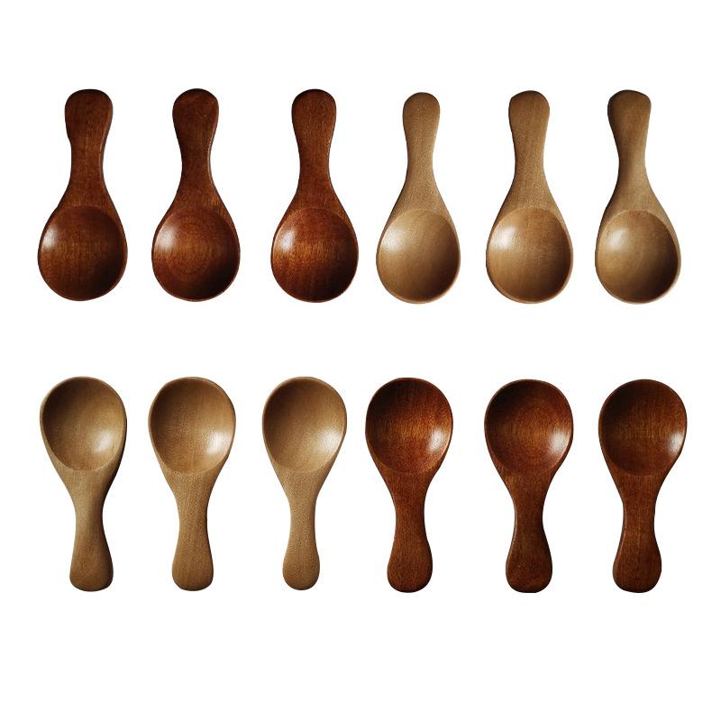 10PCS/Set Small Mini Wooden Spoon Honey Condiment Salt Sugar Teaspoon Seasoning