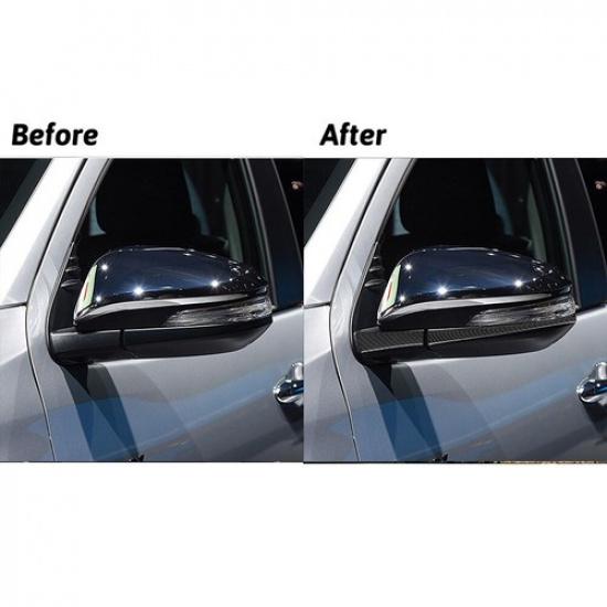 4Pcs Carbon Fiber Rearview Mirror Cover Trim Strip For Toyota Hilux 2015-