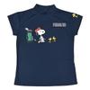 DELSOL X PEANUTS Snoopy Collaboration Short Sleeve Mock Neck Shirt (JP, Alphabet, M, NAVY)