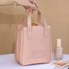 Reise-Kosmetiktasche mit großem Fassungsvermögen, tragbarer Kulturbeutel aus Leder mit Griff-Organizer, multifunktionale, wasserdichte Make-up-Tasche