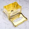 European Style Tissue Box Holder Light Luxury Plastic Desktop Tissue Box Rose Pattern Paper Storage Box Restaurants
