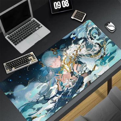 Mauspad Laptop Gaming Zubehör Tastaturpad Wuthering Waves Wolken Drache Mauspad PC Anime Mädchen Jinhsi Niedliche Schreibtisch-Mausmatte