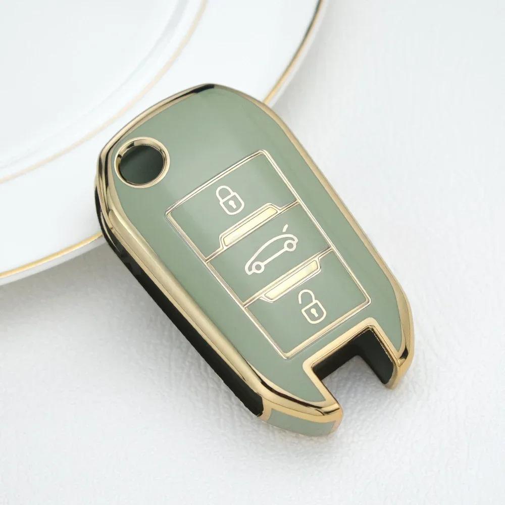 TPU Auto Schlüsselhülle Fernbedienungsabdeckung Für Peugeot 208 308 T9 508 2008 Für Citroen C4 Für Opel Corsa Crossland X Auto Zubehör