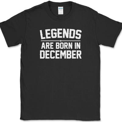 Koszulka Legends Are Born In December Zabawny Humor Urodzinowy Prezent Nowość Tee