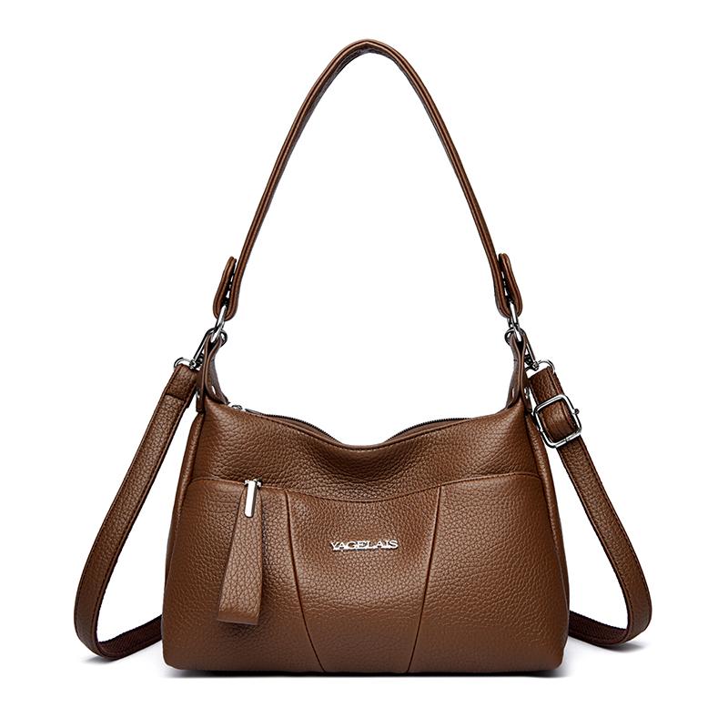 

Fashiable Artificial Leather Purse for Womens Cvertible Shoulder Bags Crossbody Bag with Detachable Strap Ladies Handle Tote світло-коричневого кольору