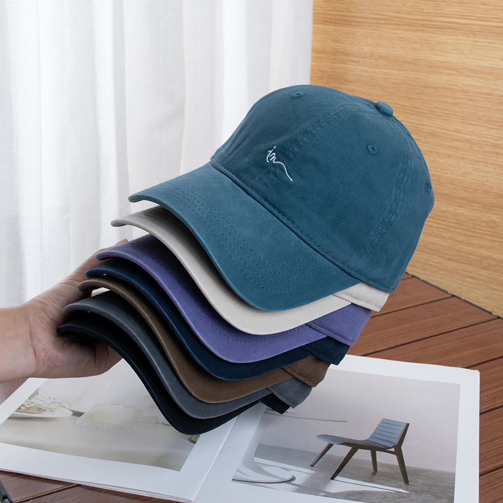 New Product Simple Letter Embroidery Baseball Cap Men's and Women's Pure Cotton Breathable and Versatile Face Small Sunshade Cap