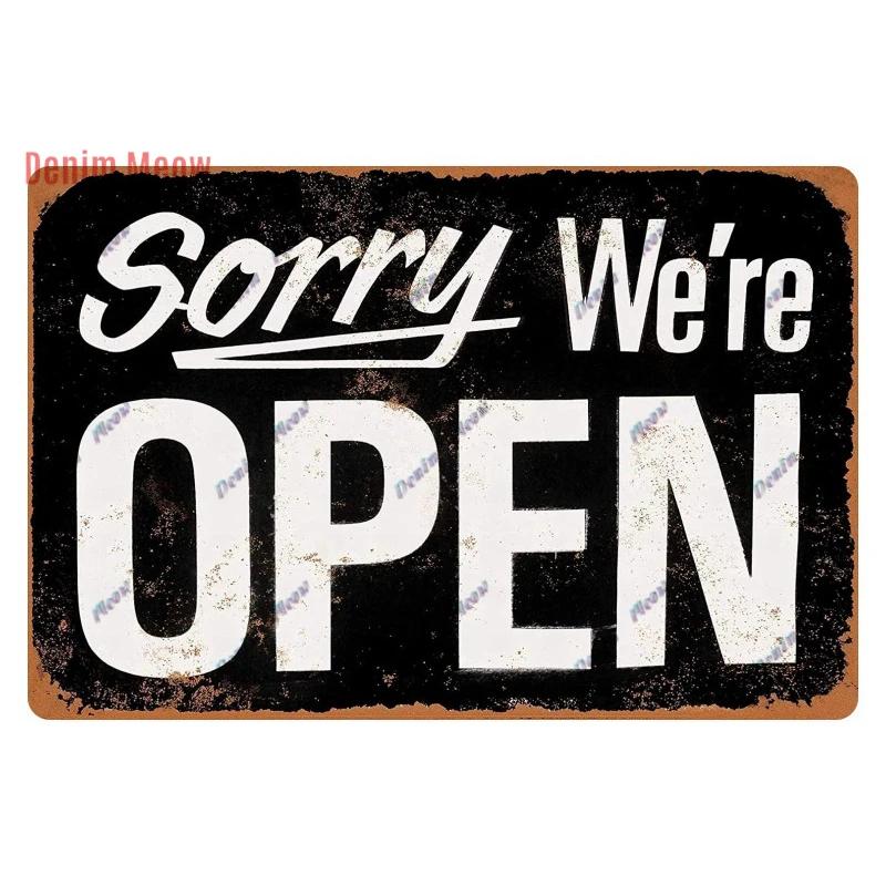 Vintage Open/Closed Wall Sign,retro Bar Open Metal Tin Plaque, Come in, Welcome Wall Decor, for Bar Club,Man Cave Poster, WY279