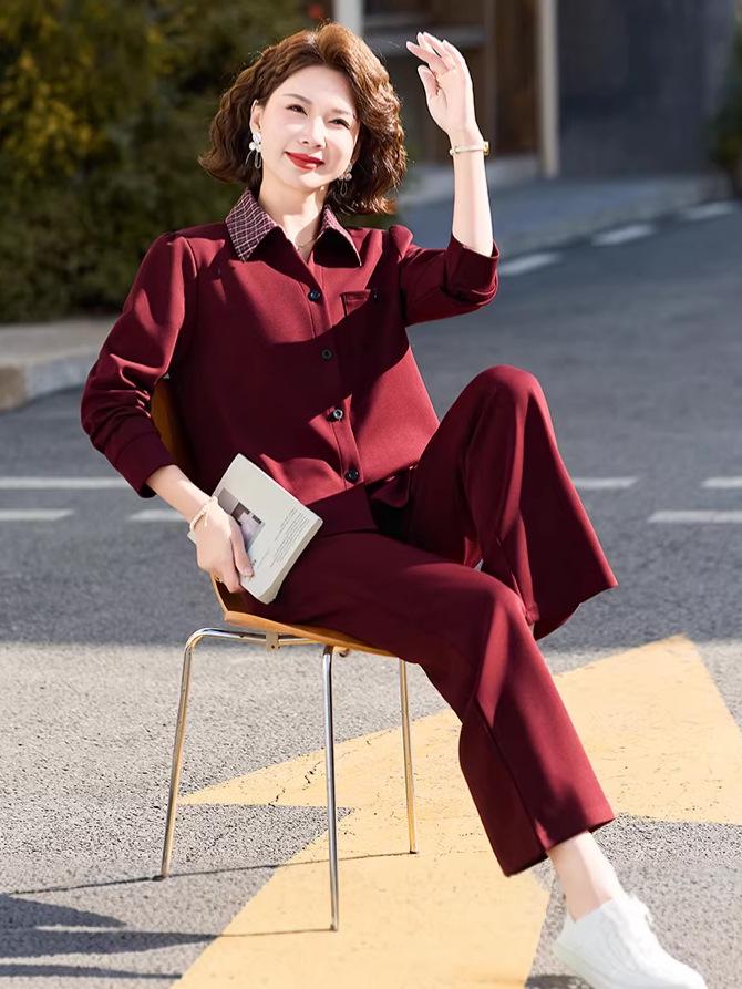 Korean Style Women's Spring 2026 Straight-Leg Pants Sportswear Set - High-End Casual Two-Piece