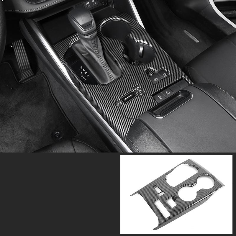 For Toyota Highlander XU70 Refit   2022 Car Carbon Fiber Interior Mouldings Gear Panel Cover Frame Accessories For