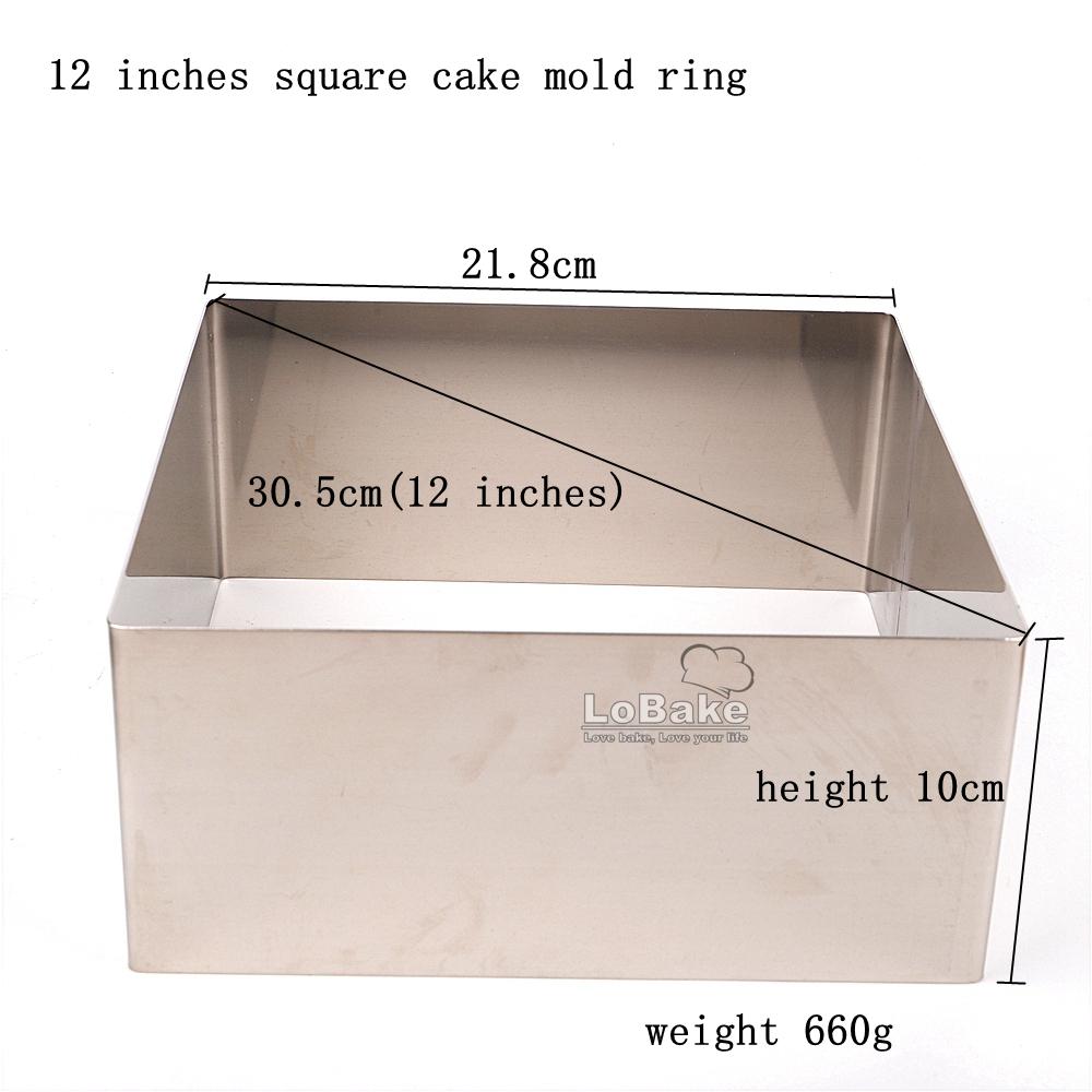 6 8 10 12 tum 10 cm höjd stor fyrkantig 304 rostfritt stål mousse tårtring form ostkaka form verktyg DIY bageri prylar