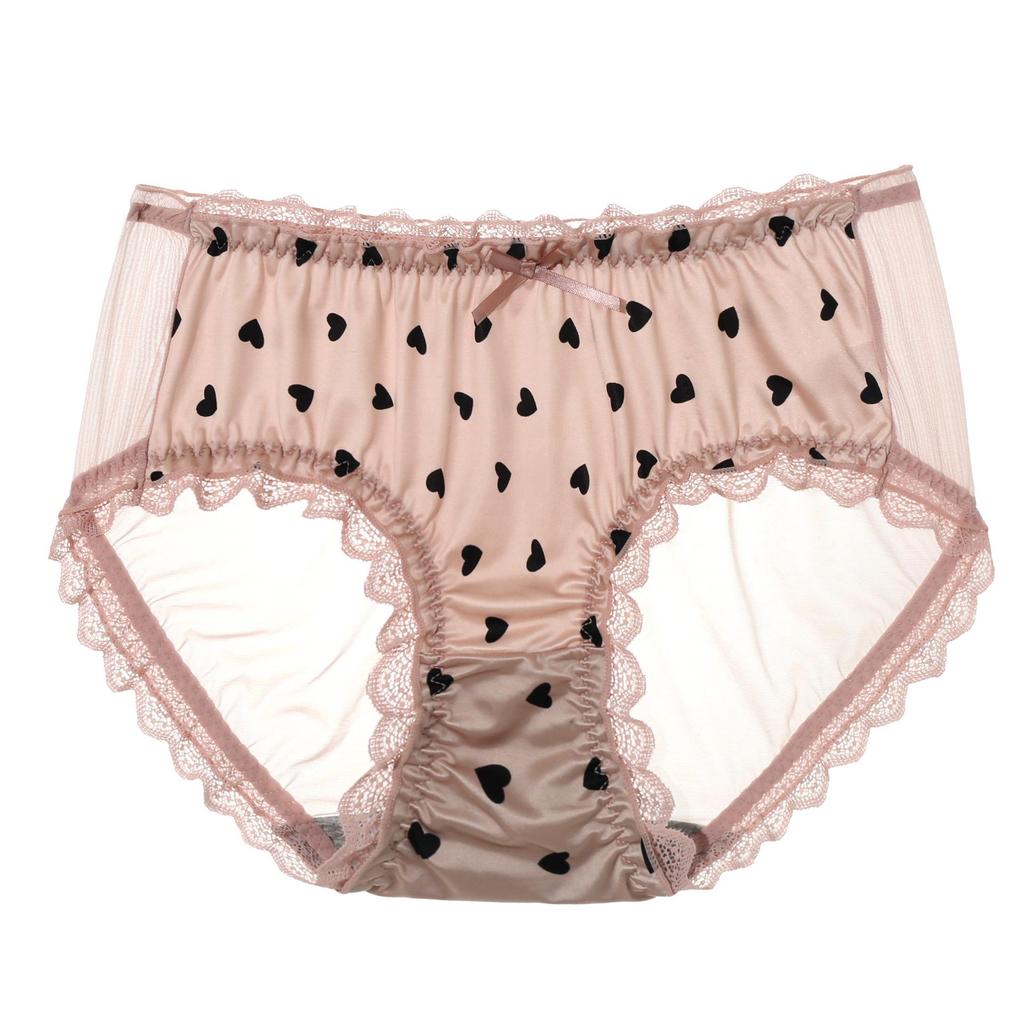 Plus Size Sexy Lace Mesh Seamless Women's Hip-Hugging Triangle Panties - Ice Silk Fat MM 200-300 Jin