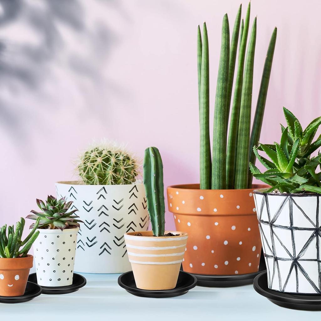 Plant Saucer Black Pot Saucers Round Water Tray Thick Drip Trays for Potted Flower Pan Plant Drainage for Indoor