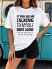 Womens Round Neck Slogan Print T Shirt Short Sleeve Casual Summer Daily Top