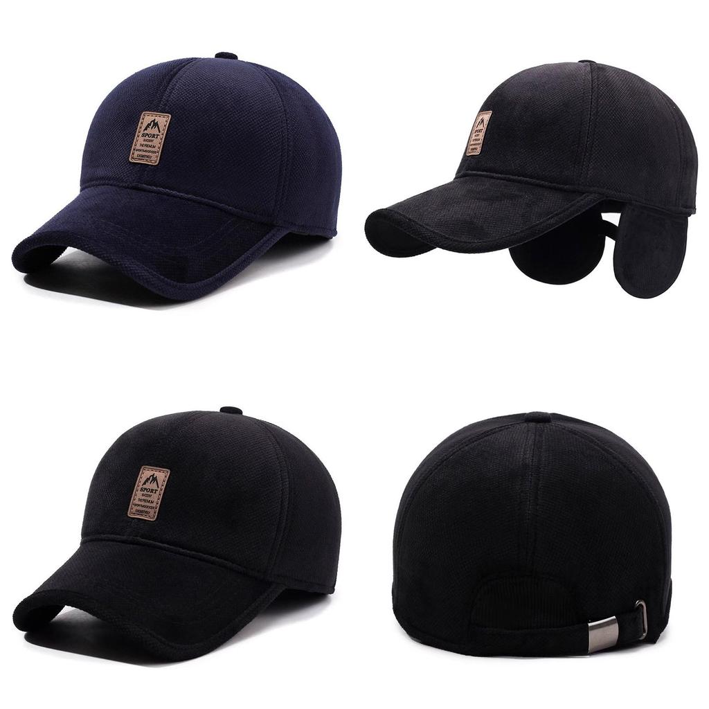 Classic Baseball Cap For Men With Quilted Design Windproof Warm Cap For Cold Seasons