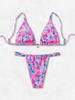 Sexy Zweiteiliger Bikini-Badeanzug mit Dreiecks-Cup-Print, Elegant und Bequem für den Sommerurlaub