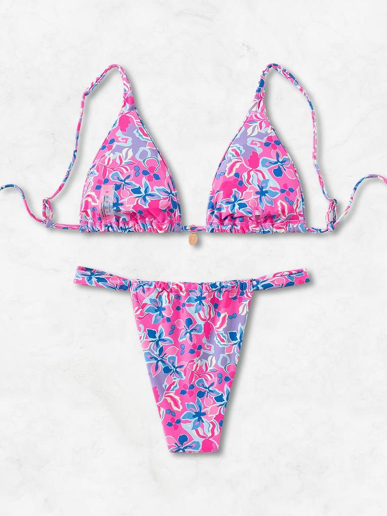 Sexy Zweiteiliger Bikini-Badeanzug mit Dreiecks-Cup-Print, Elegant und Bequem für den Sommerurlaub