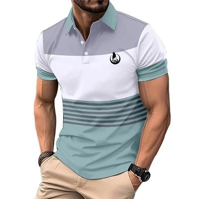 Logo Print Herren Sommer Casual Sport Print Golf Poloshirt Tops Herren Kleidung Neue Mode Slim Fit Kurzarm Revers Poloshirt