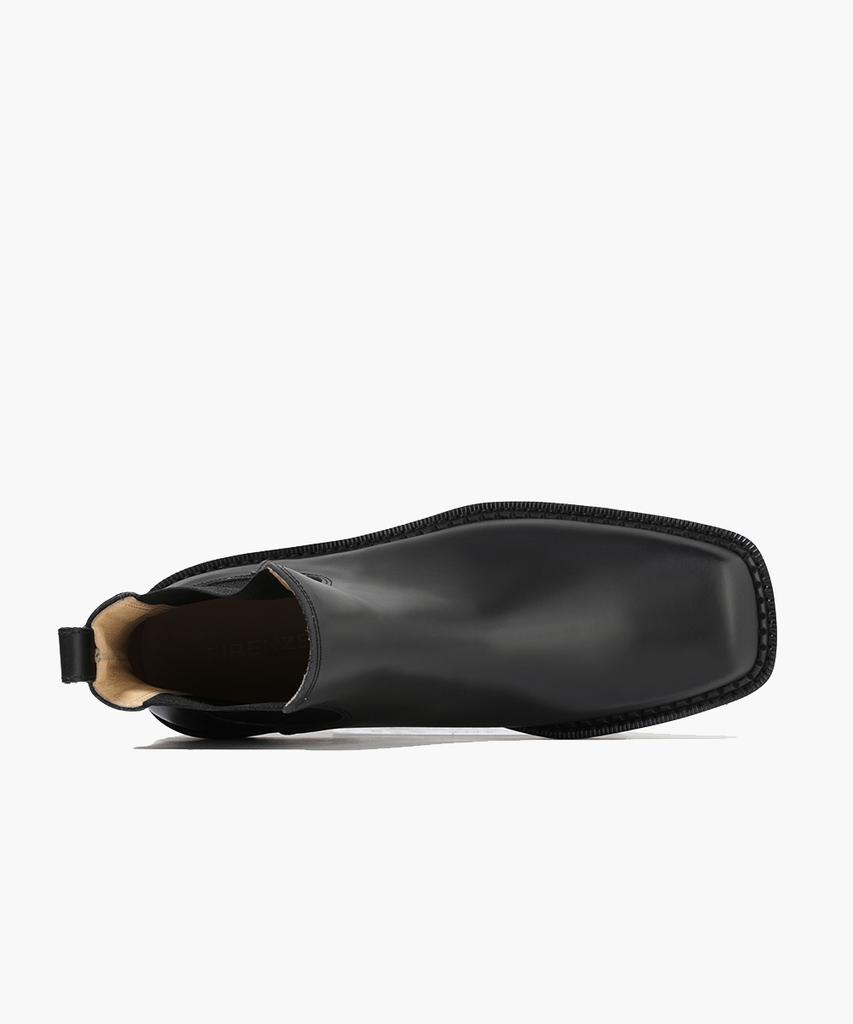 Firenze Atelier [Vibram] Double-Welt Walker Sole Square Toe Chelsea Boots 8701 [Black Fg]