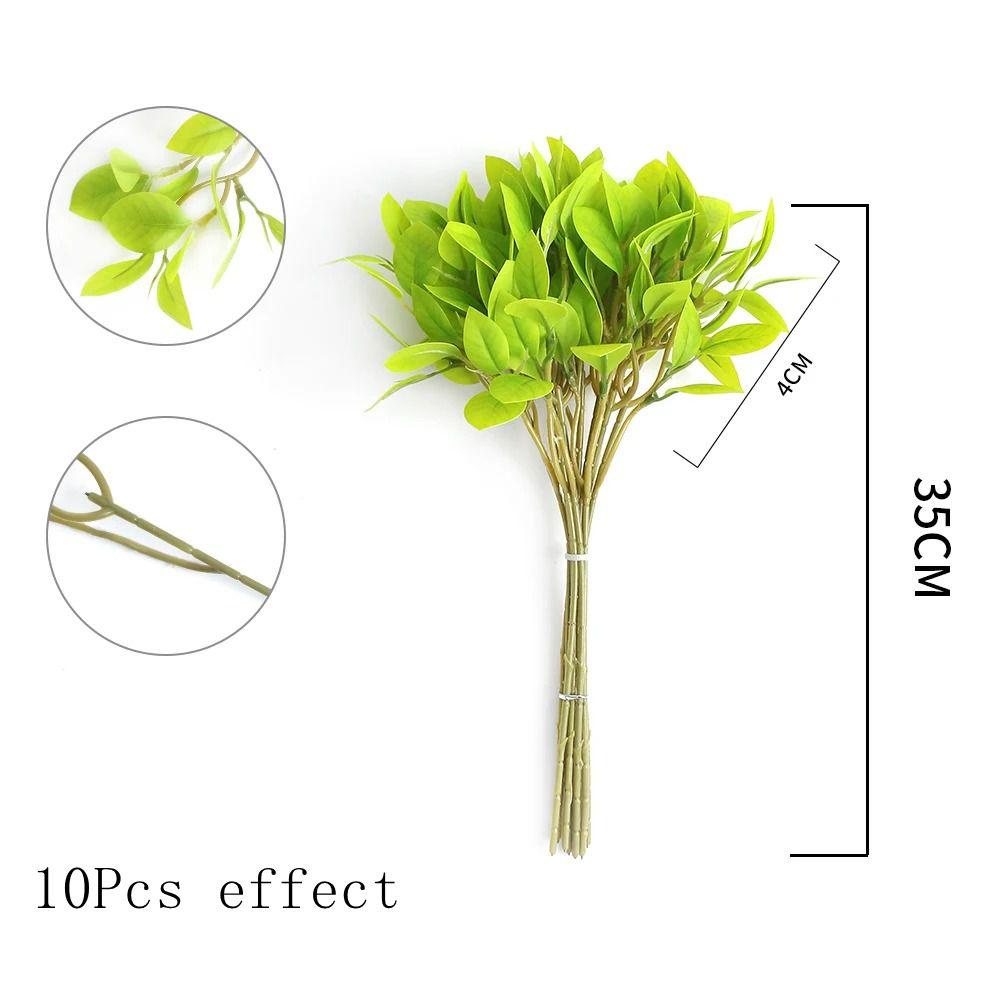 10Pcs Artificial Leaf Plant Bouquet Fake Leaf for Home Room Decor Garden Wedding Marriage Decoration Outdoor Garland Ornaments