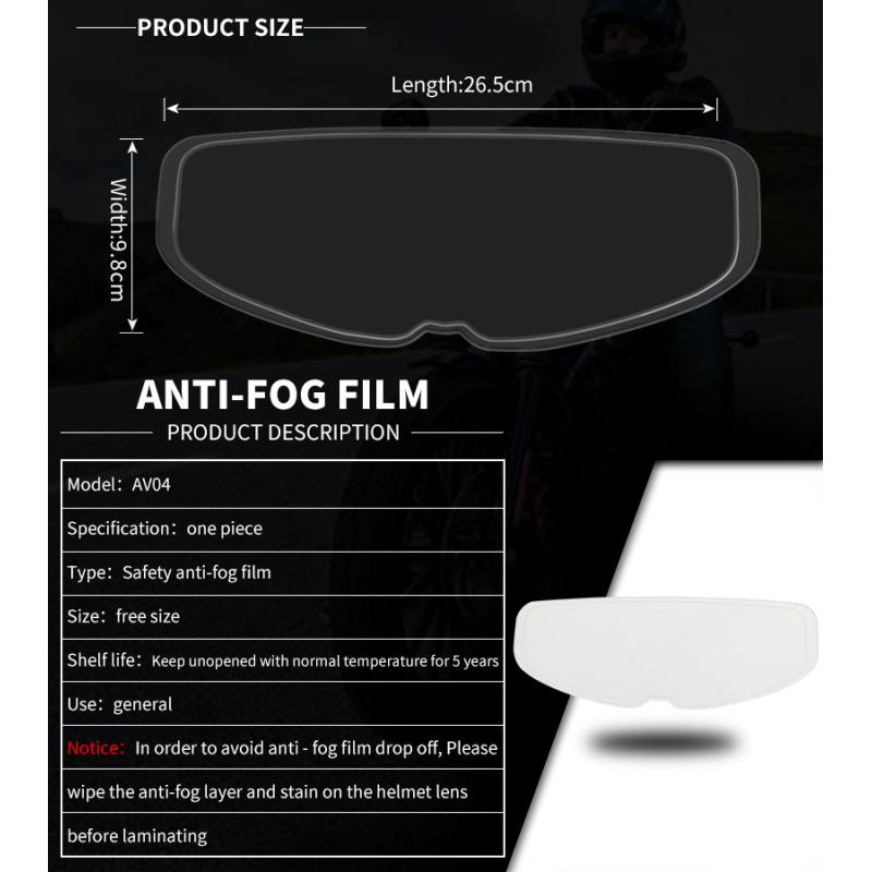 Motorradhelm-Antibeschlagfolie Vollhelmlinse Antibeschlagaufkleber Helm Allgemeiner Antibeschlagfilm