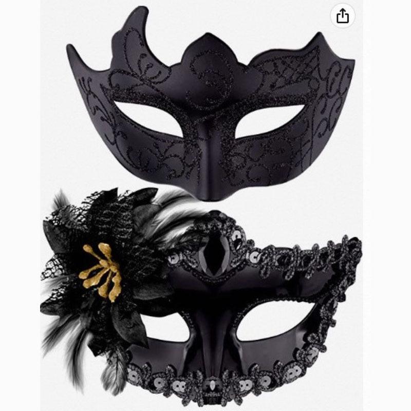 Venetian Half-Face Masquerade Couple Masks for Men and Women