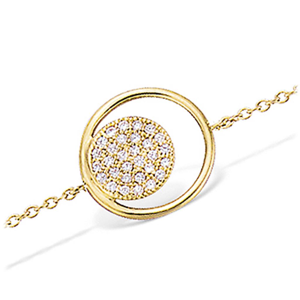 Les Trésors De Lily [M1087] - Gold Plated Bracelet 'Sissi' White Gold - 12 Mm