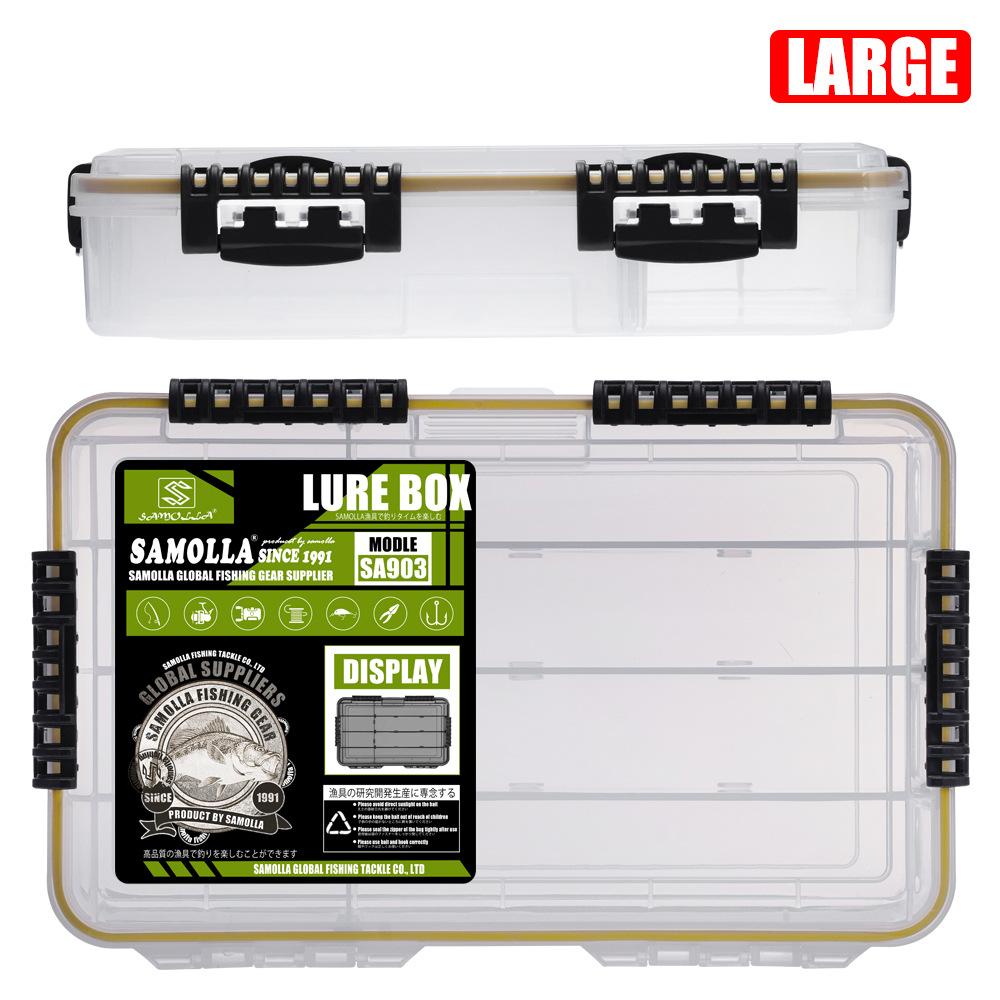 New Samolla Waterproof Large Lure Box 360° Sealed Fishing Tackle Storage Case Bait Hooks Organizer Fishing Accessories