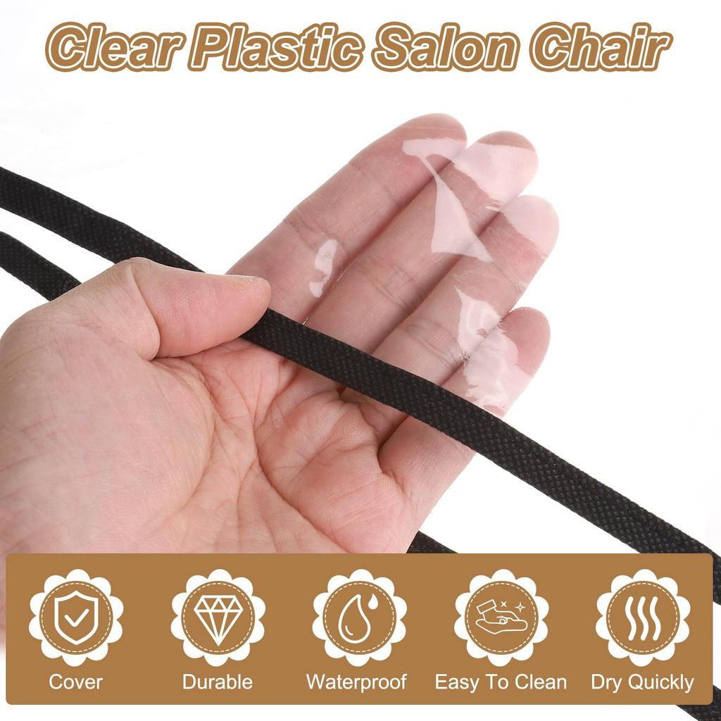 Uxcell Salon Chair X X Clear Plastic Chair Back Cover Seat Slipcover for Most Standard Barber and Offices Cover, 20" 16" 5" Protector, Water-Resistant