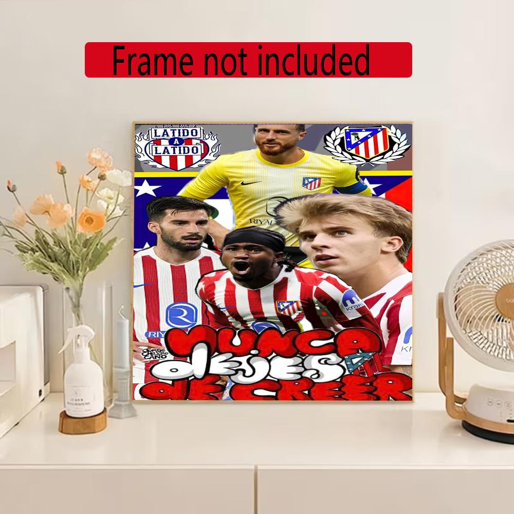 Atletico Madrid Diamond Painting Round Diamond Mosaic Rhinestones Diamond Embroidery Craft Kit Wall Decor Without Frame