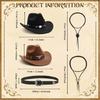 Abiti Western Accessori Costume da Cowgirl Occidentale Cappelli da Cowgirl Cintura Collana per Costume Cosplay di Halloween per Adulti