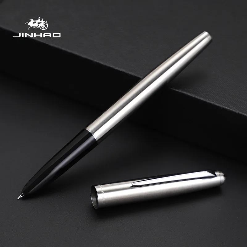 

JINHAO 911 Fountain Pen Stainless Steel Classic Body Financial Tip 0.38mm Stationery Office School Writing Pens Supplies PK 9019 0.38mm(Hooded Nib)