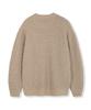 NODU Adn Heathered Hacci Round Semi-Overfit Long Sleeve Knit [Beige]