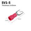 100Pcs Brass Fork Spade U-Type Non-Insulated Wire Connector Electrical Crimp Ground Terminal 10-22AWG Red