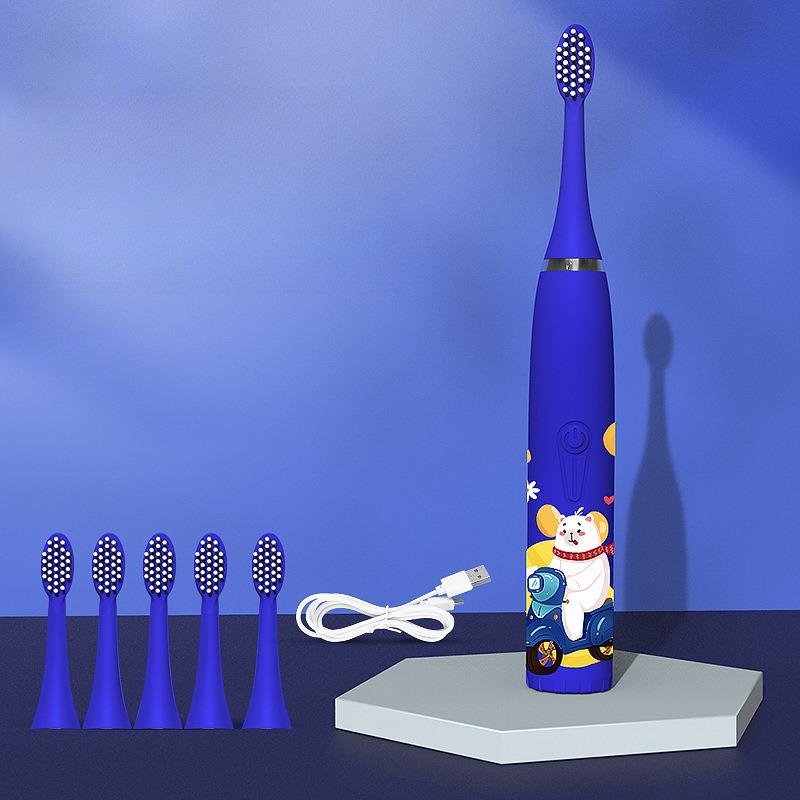 

Звуковая зубная щетка электрическая с мягкой щетиной электрическая зубная щетка оптом перезаряжаемая детская электрическая зубная щетка [1 brush head]