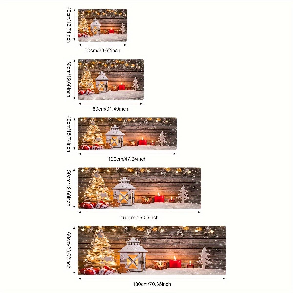 

VIKAMA Christmas Snow Scene Carpet 2pcs Kitchen Rug Doormat Welcome Mat Outdoor Carpet Rug For Bedroom Living Room Carpet Home D 40X60CM (1.3X2FT