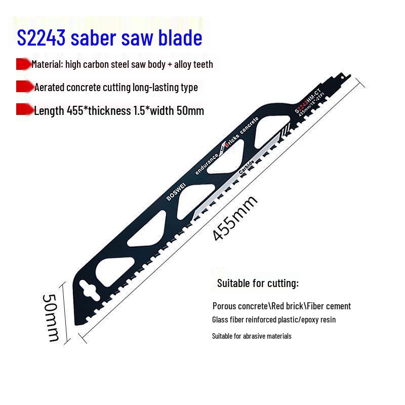 Versatile Reciprocating Saw Blade for Metal, Wood, Plastic & Aluminum with Coarse & Fine Teeth, Extended Jigsaw & Electric Saw Compatibility.