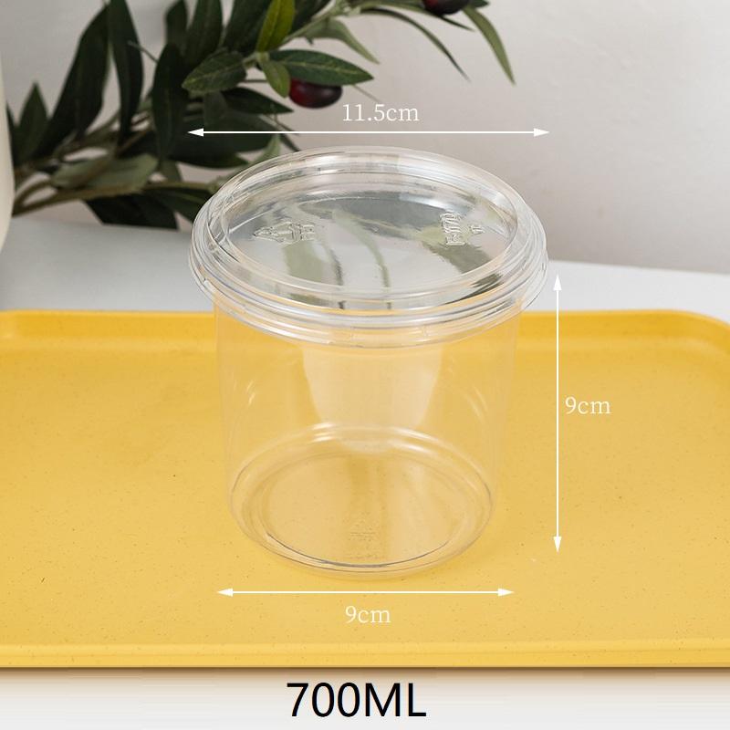 10 Pezzi 230/350/500/700ml Tazze Usa e Getta per Insalata Plastica Trasparente A Prova di Perdite Tazze per Dessert Con Coperchio Con Coperchio