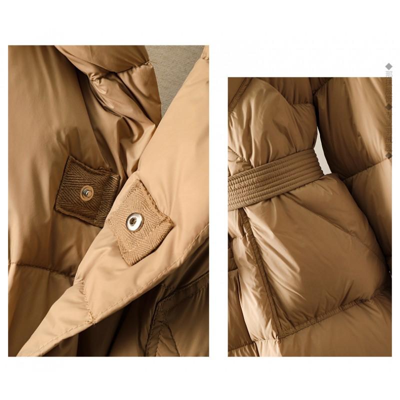 Womens Long Puffer Coat With Hood 50% Duck Down Fill Warm Thick Winter Outerwear Oversized Style