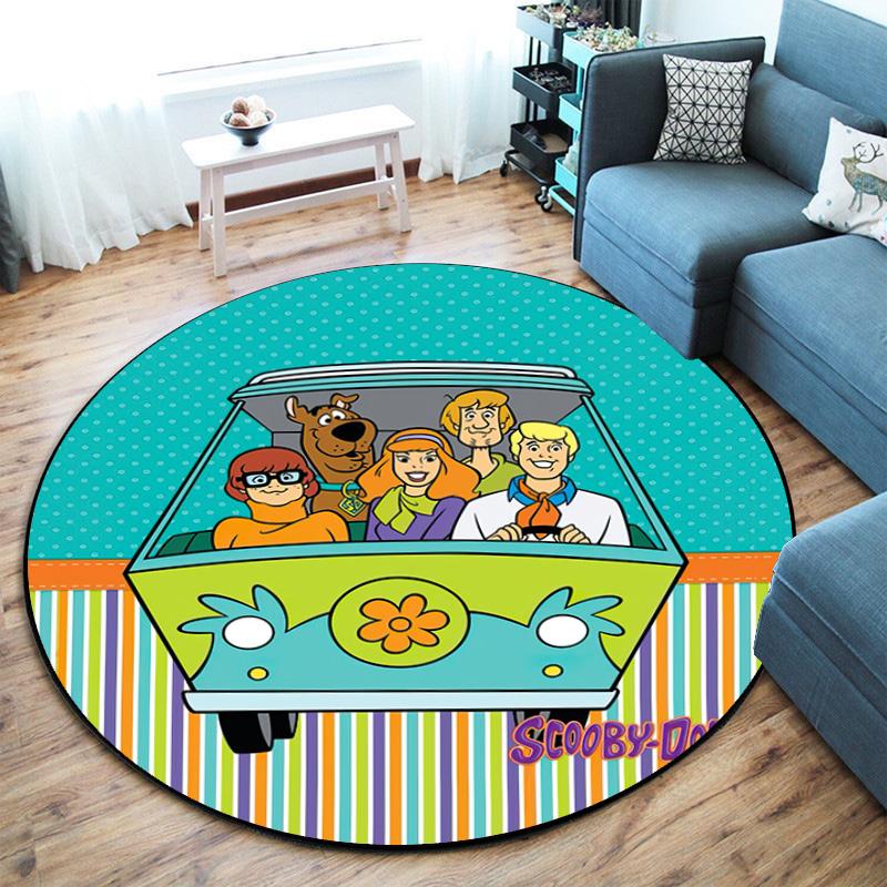Halloween supernatural comedy adventure movie Scooby-Doo Round Carpet Soft Home Decoration Corridor Table and Chair Anti slip Outdoor Floor Mat rug 2
