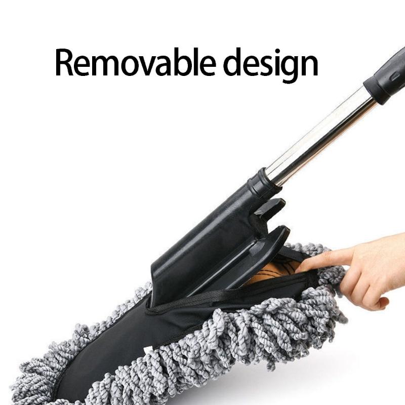 Extendable Handle Brush with Microfiber Duster Long Bristle Scrub Cleaning Mop For Vehicle Cleaning
