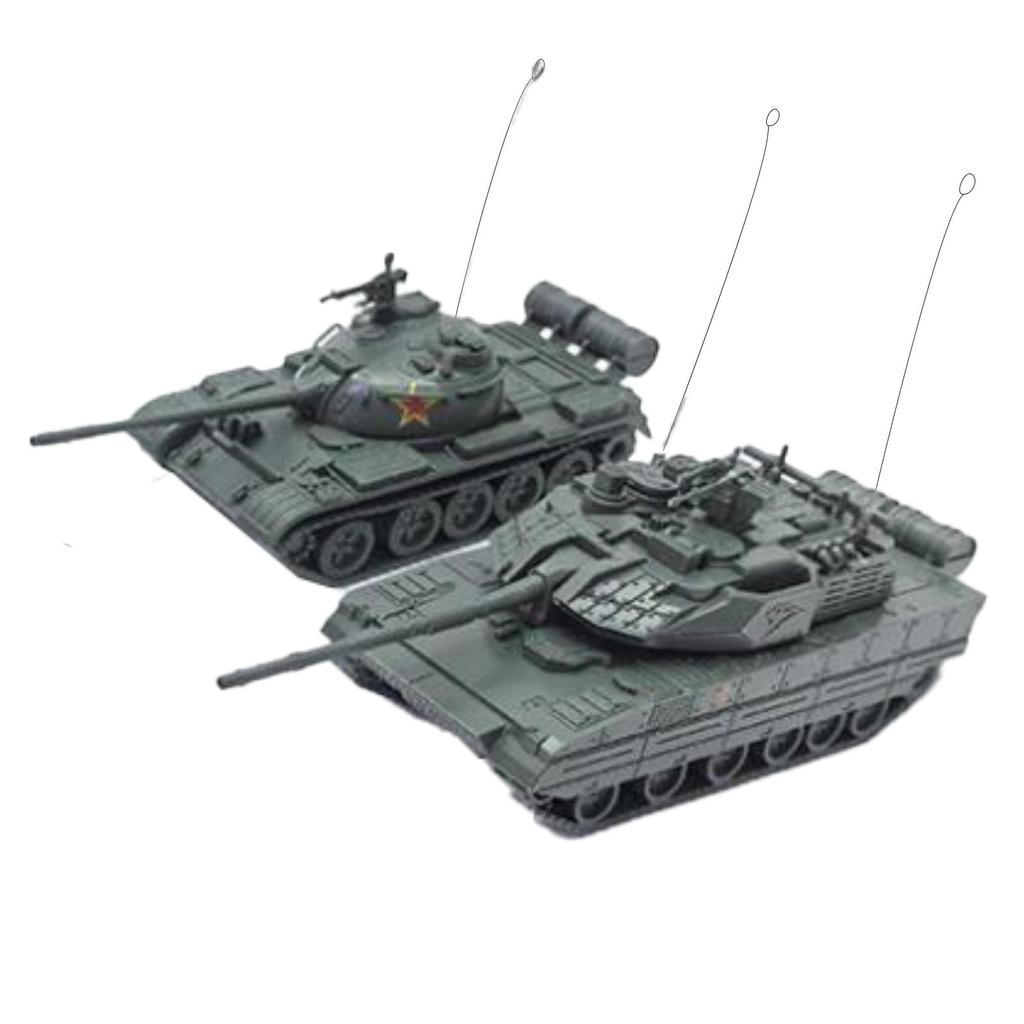 2 Pieces 1/72 4D Assembly Model DIY Assemble Building Miniature Tanks Light Tank Toy