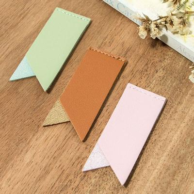 Handmade Fold Bookmark Individual PU Leather Label Reading Tool Leather Bookmark  Friend